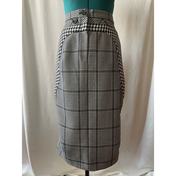 FW20 Marine Serre Grey Glen Check Houndstooth Skirt Size M